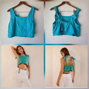 NWOT Free People Kirsty Linen Top